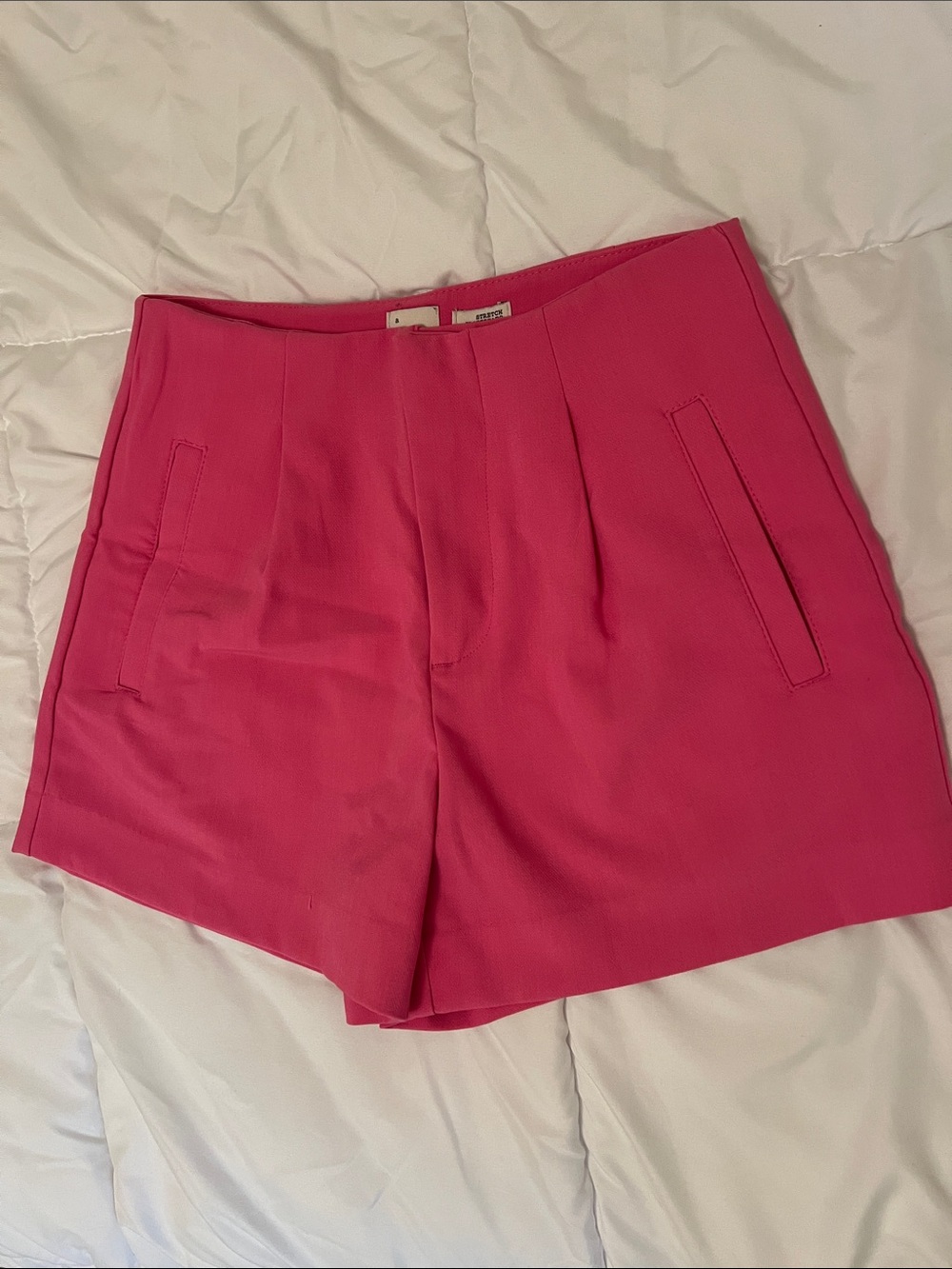High-Waist Women’s Shorts in Bright Pink